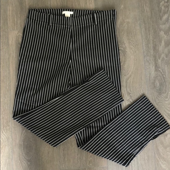H&M black white stripped trousers / dress pants
